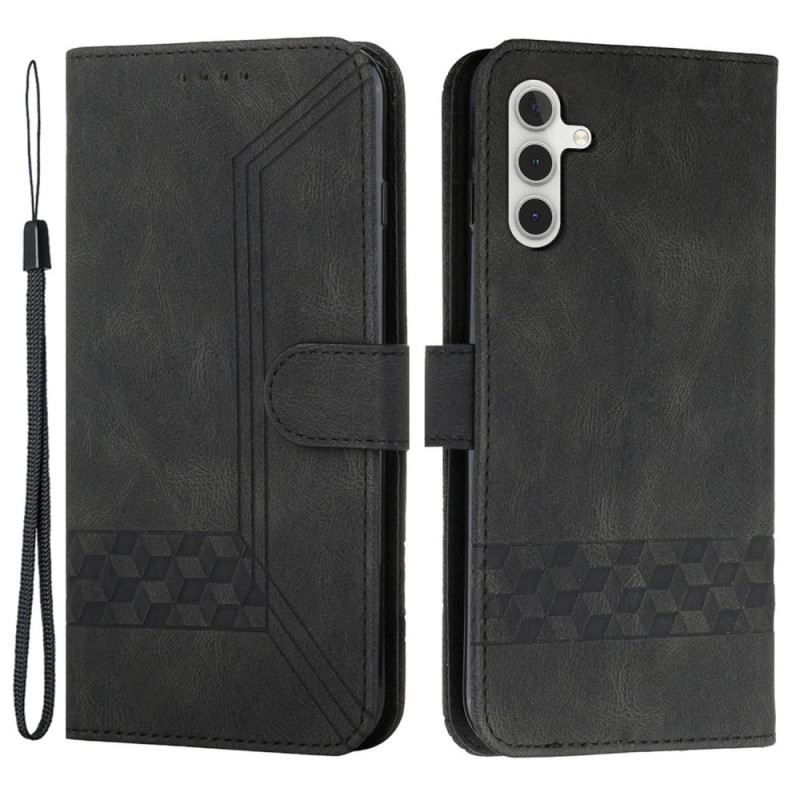 Bőrtok Samsung Galaxy A15 5g Gyémántok És Szíjvonalak