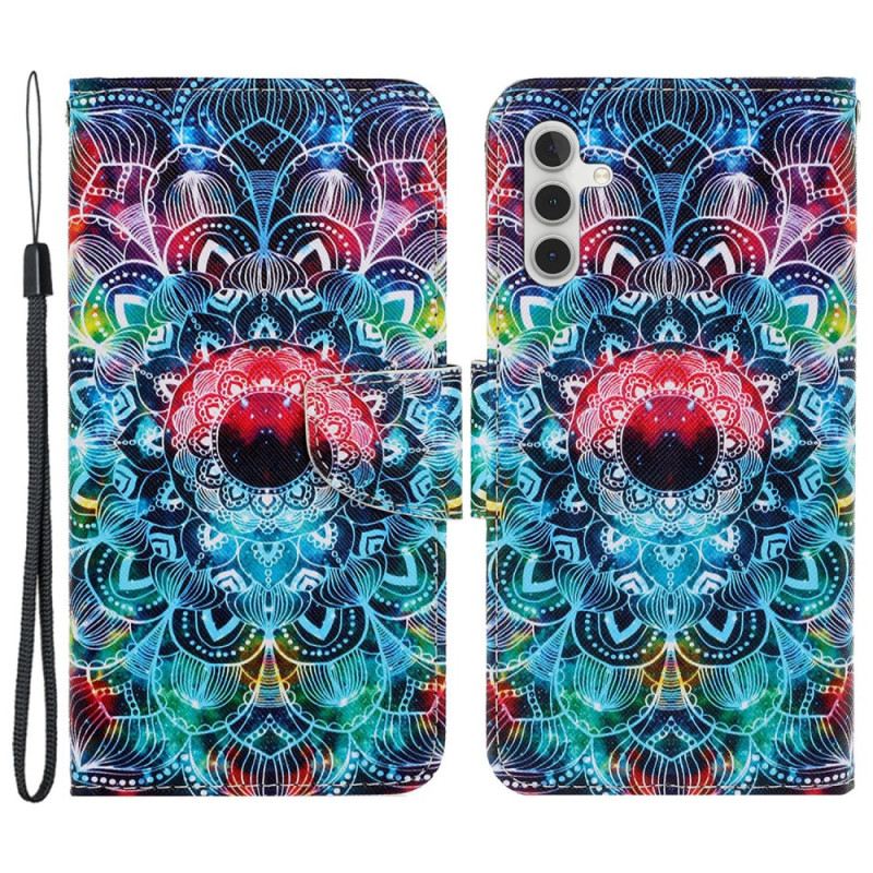 Bőrtok Samsung Galaxy A15 5g Kiváló Mandala Szíjjal