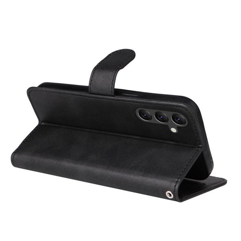 Bőrtok Samsung Galaxy A15 5g Klasszikus Stílus Pánttal