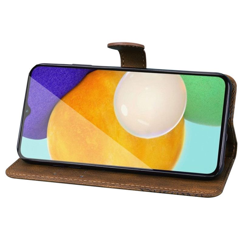 Bőrtok Samsung Galaxy A15 5g Nagyméretű Pillangónyomat Pánttal