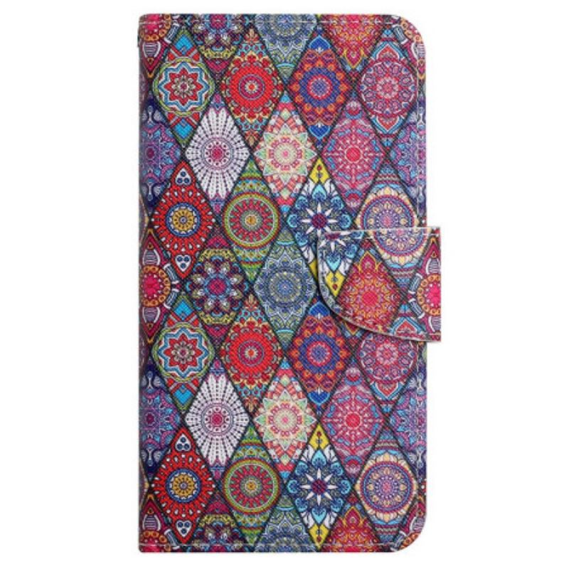 Bőrtok Samsung Galaxy A15 5g Patchwork Szíjjal