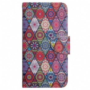 Bőrtok Samsung Galaxy A15 5g Patchwork Szíjjal