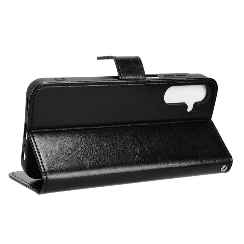 Bőrtok Samsung Galaxy A15 5g Ragyogó Műbőr Pánttal