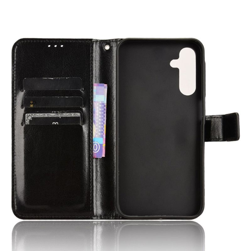 Bőrtok Samsung Galaxy A15 5g Ragyogó Műbőr Pánttal