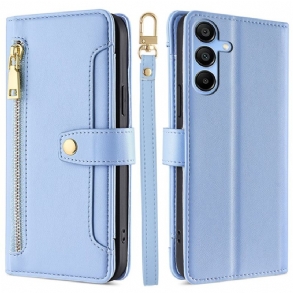 Bőrtok Samsung Galaxy A15 5g Zsinór És Vállpánt