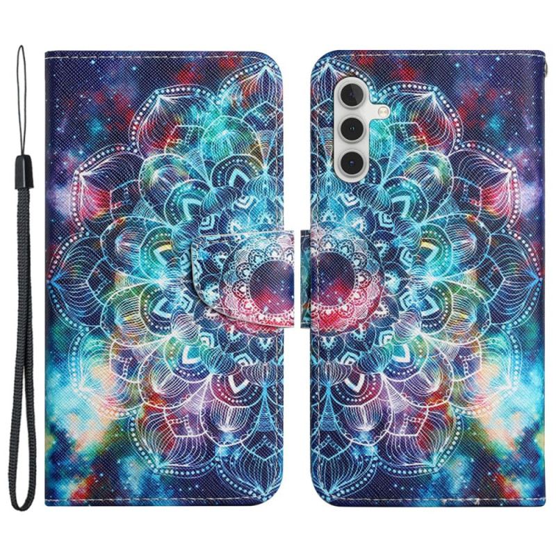 Kinyitható Bőrtok Samsung Galaxy A15 5g Csillagos Égbolt És Zsinórmandala