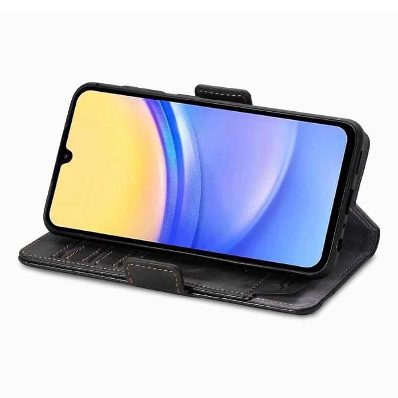 Kinyitható Bőrtok Samsung Galaxy A15 5g Kéttónusú Rfid Blokkoló Caseneo