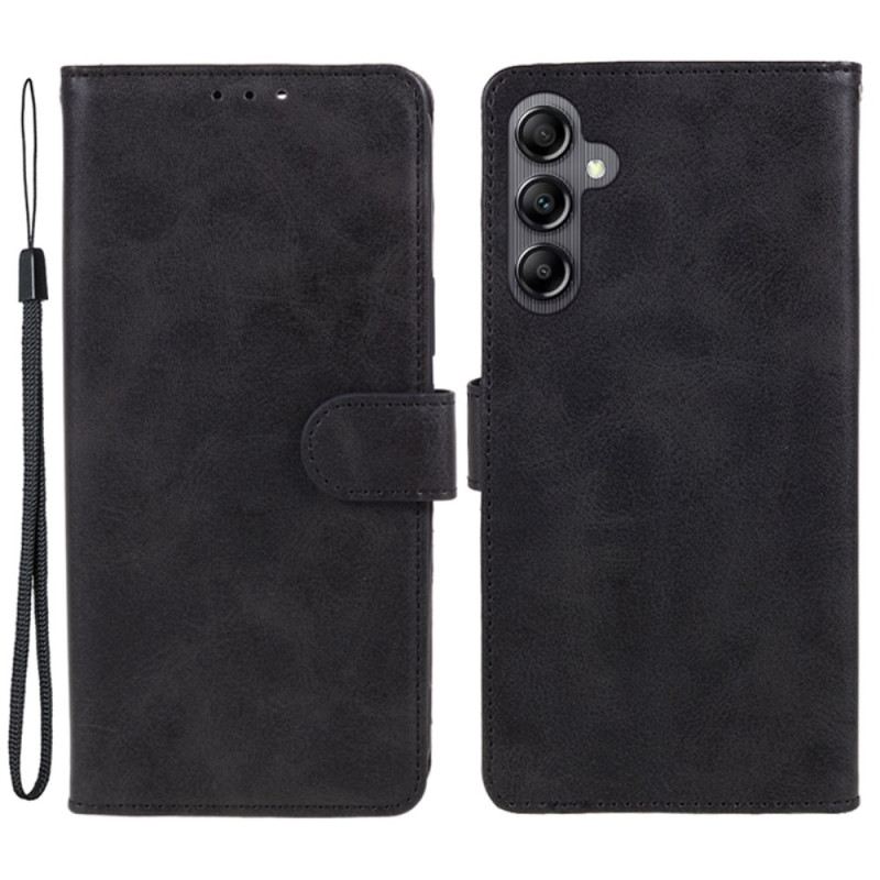 Kinyitható Bőrtok Samsung Galaxy A15 5g Sima Bőr Pánttal