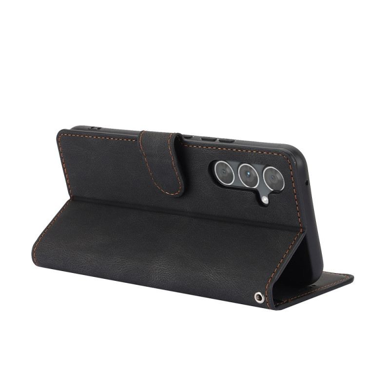 Kinyitható Bőrtok Samsung Galaxy A15 5g Velúr Stílusú Szíjjal