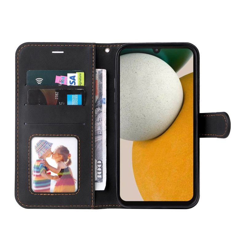 Kinyitható Tokok Samsung Galaxy A15 5g Háromszínű Szíjjal