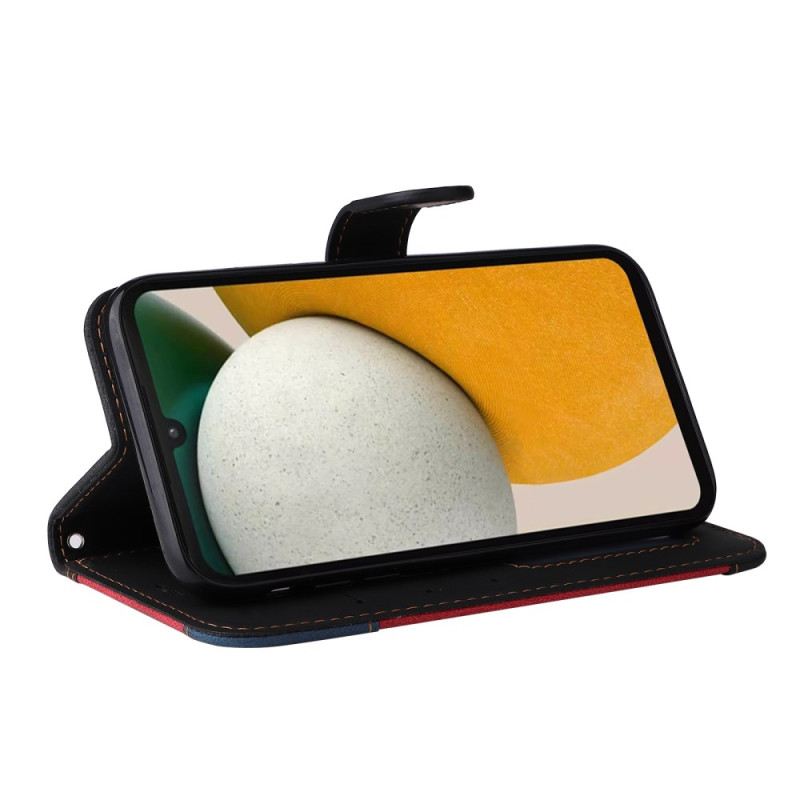 Kinyitható Tokok Samsung Galaxy A15 5g Háromszínű Szíjjal