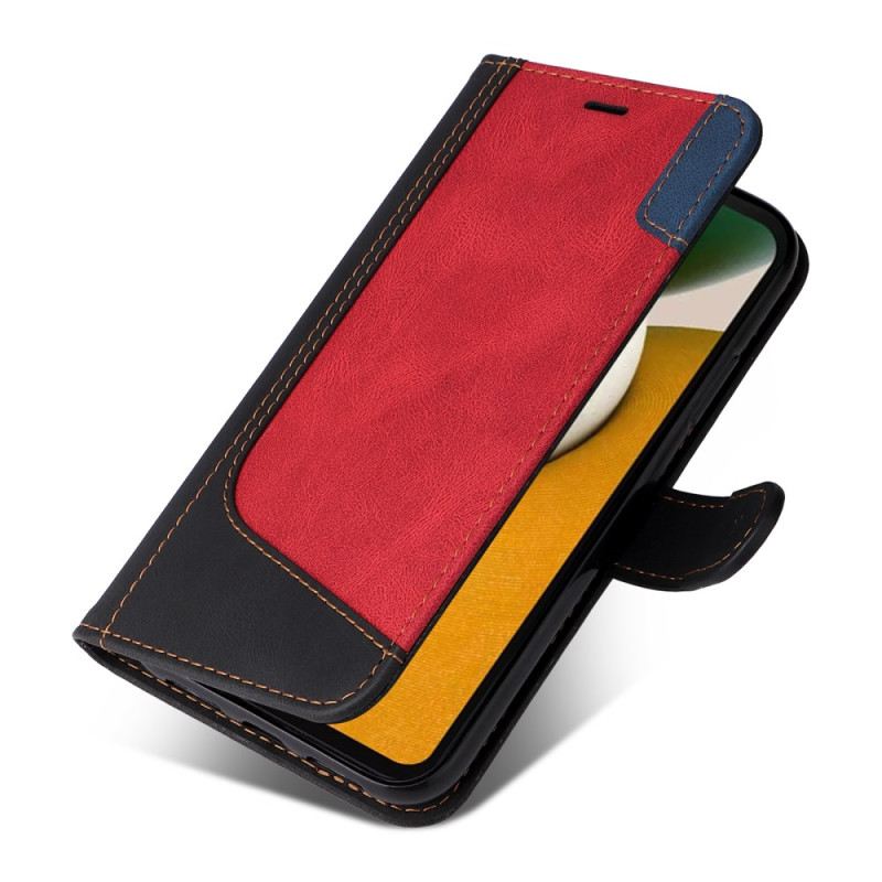 Kinyitható Tokok Samsung Galaxy A15 5g Háromszínű Szíjjal