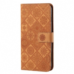 Kinyitható Tokok Samsung Galaxy A15 5g Patchwork Mandalák Szíjjal