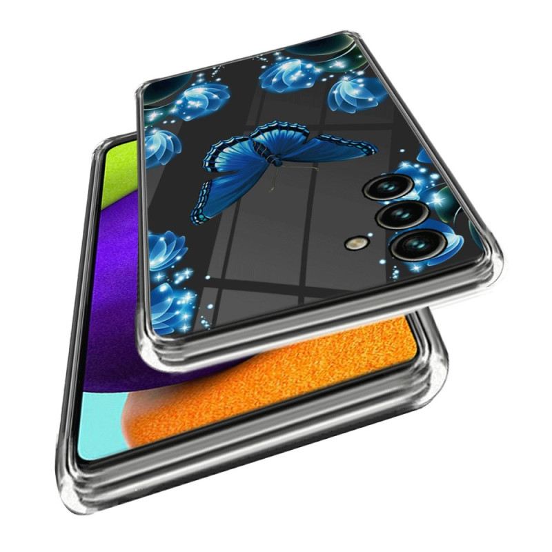 Telefontok Samsung Galaxy A15 5g Kék Pillangók És Virágok