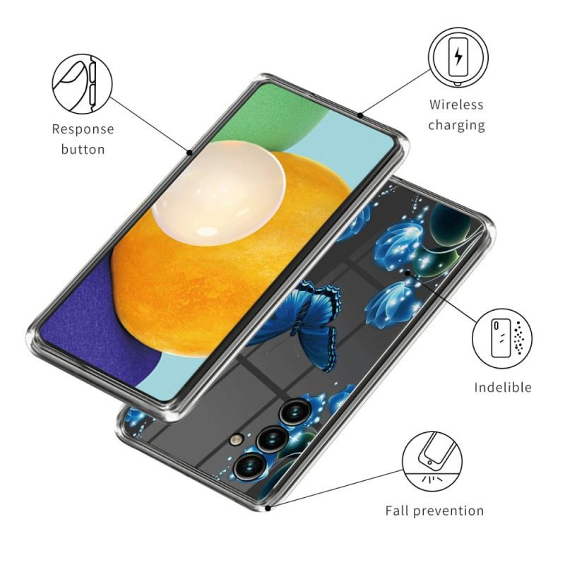 Telefontok Samsung Galaxy A15 5g Kék Pillangók És Virágok