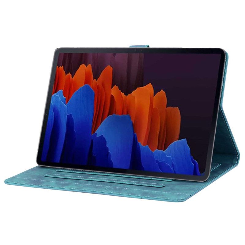 Bőrtok Samsung Galaxy Tab S11 Ultra Velúr Hatású Macskajelenet