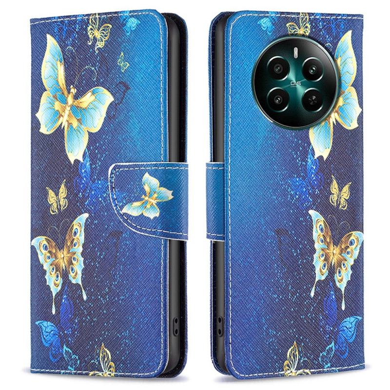 Bőrtok Realme 12 Plus 5g Aranypillangók