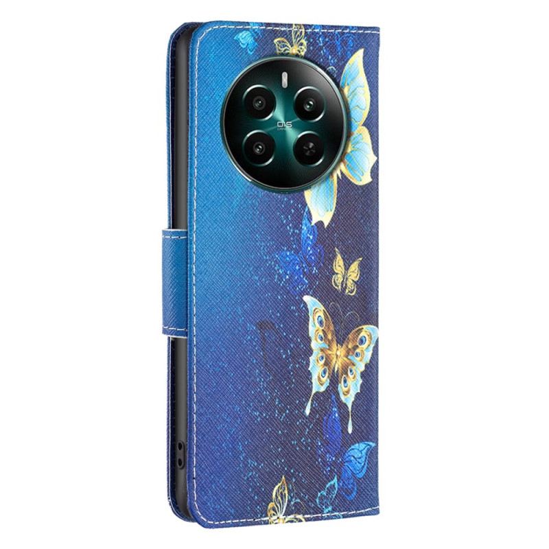 Bőrtok Realme 12 Plus 5g Aranypillangók