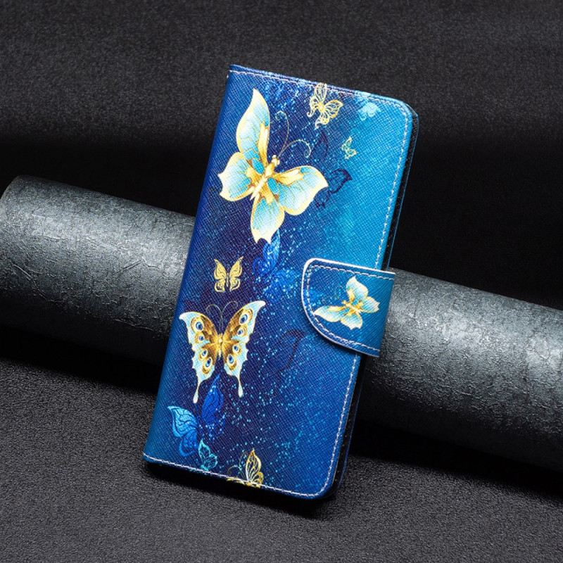 Bőrtok Realme 12 Plus 5g Aranypillangók