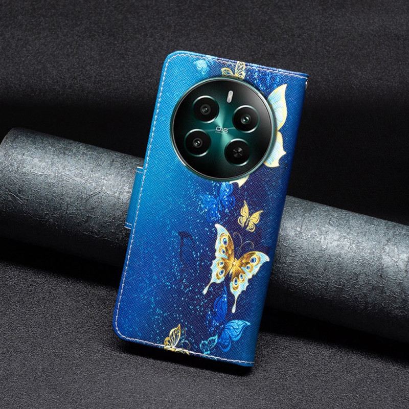 Bőrtok Realme 12 Plus 5g Aranypillangók