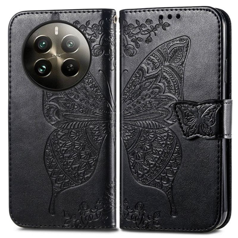 Bőrtok Realme 12 Plus 5g Barokk Pillangó