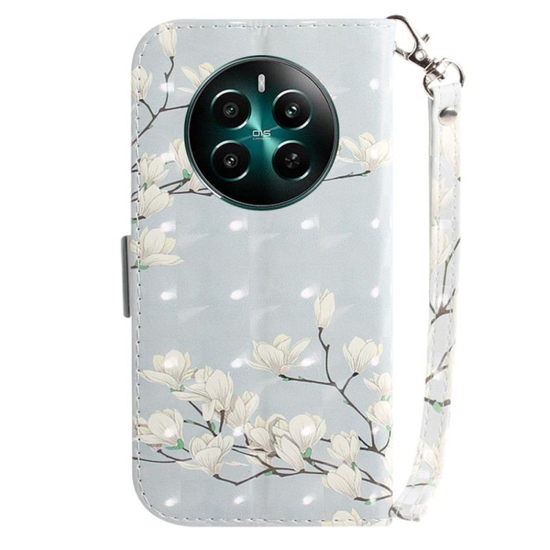 Bőrtok Realme 12 Plus 5g Csíkos Magnóliák