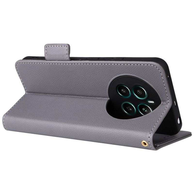 Bőrtok Realme 12 Plus 5g Licsi Textúra Pánttal