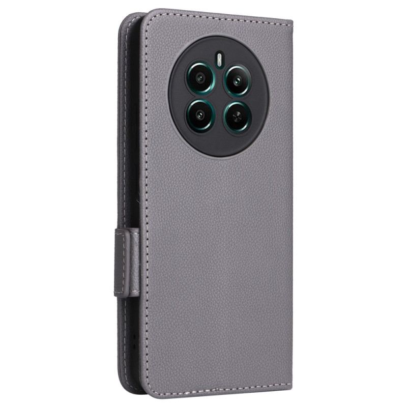 Bőrtok Realme 12 Plus 5g Licsi Textúra Pánttal