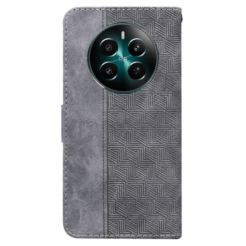 Bőrtok Realme 12 Plus 5g Pántos Szőtt Minta