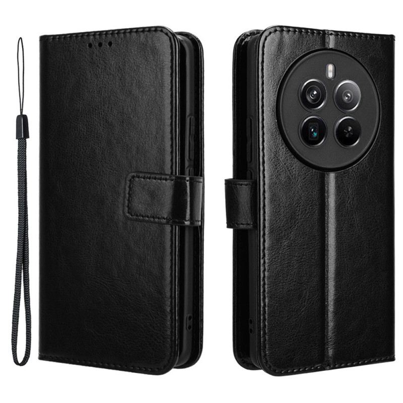 Bőrtok Realme 12 Plus 5g Ragyogó Műbőr Pánttal