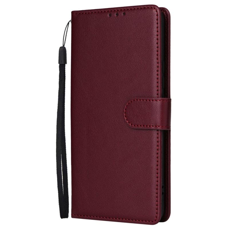 Bőrtok Realme 12 Plus 5g Sima Műbőr Szíjjal