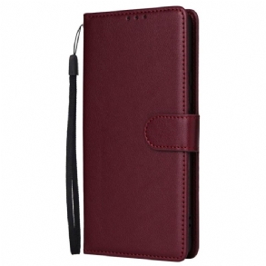 Bőrtok Realme 12 Plus 5g Sima Műbőr Szíjjal