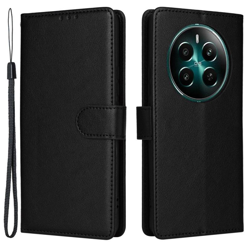 Bőrtok Realme 12 Plus 5g Sima Műbőr Szíjjal