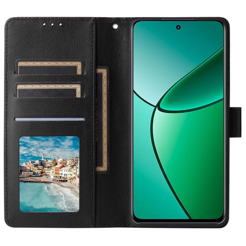 Bőrtok Realme 12 Plus 5g Sima Műbőr Szíjjal