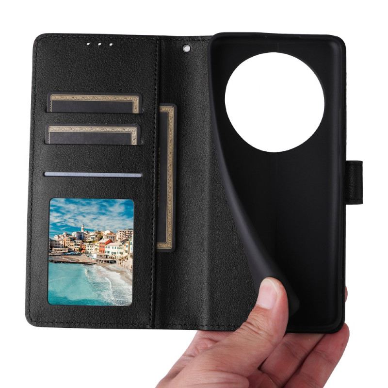 Bőrtok Realme 12 Plus 5g Sima Műbőr Szíjjal