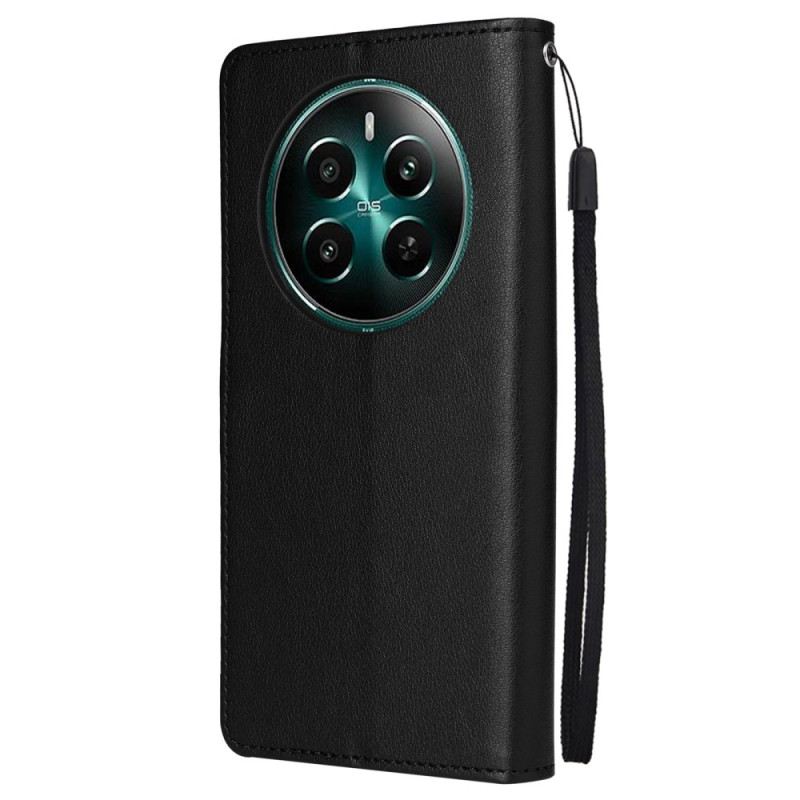 Bőrtok Realme 12 Plus 5g Sima Műbőr Szíjjal