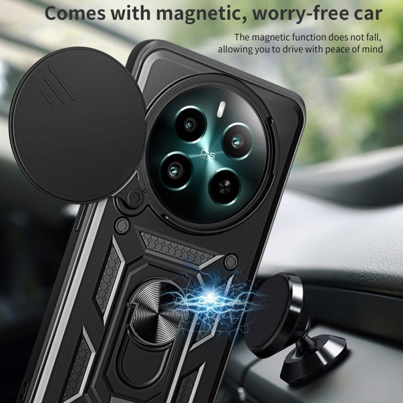 Mobiltelefon Tokok Realme 12 Plus 5g Tartóval És Csúszó Lencsevédővel