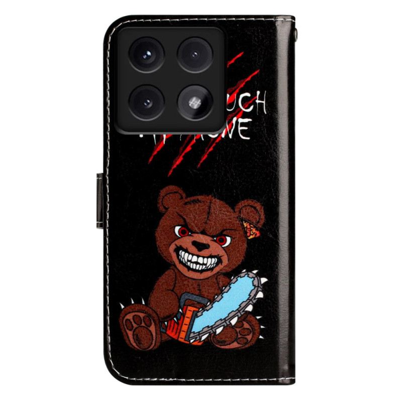 Bőrtok Xiaomi 14t Dühös Medve