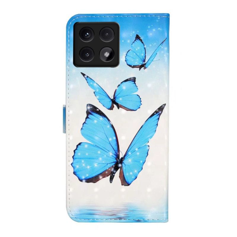 Bőrtok Xiaomi 14t Három Pillangó