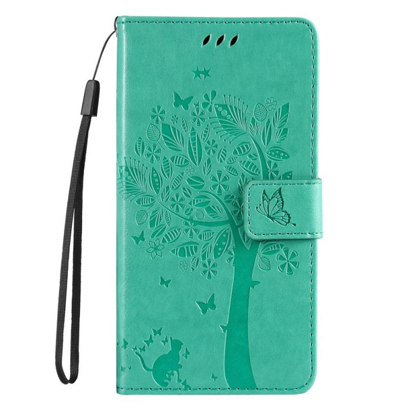 Bőrtok Xiaomi 14t Macska És Fa