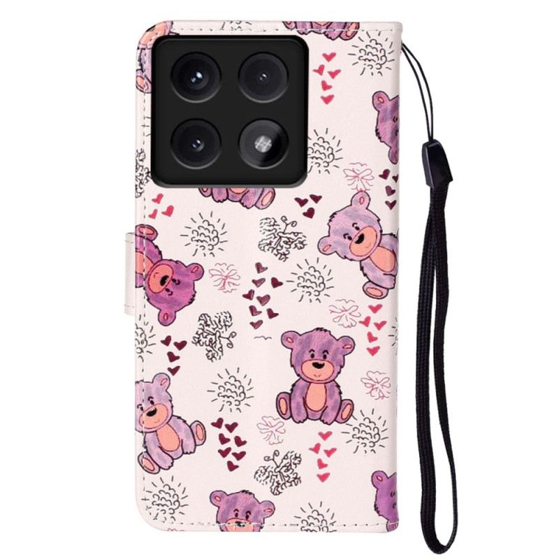 Bőrtok Xiaomi 14t Prémium Medve