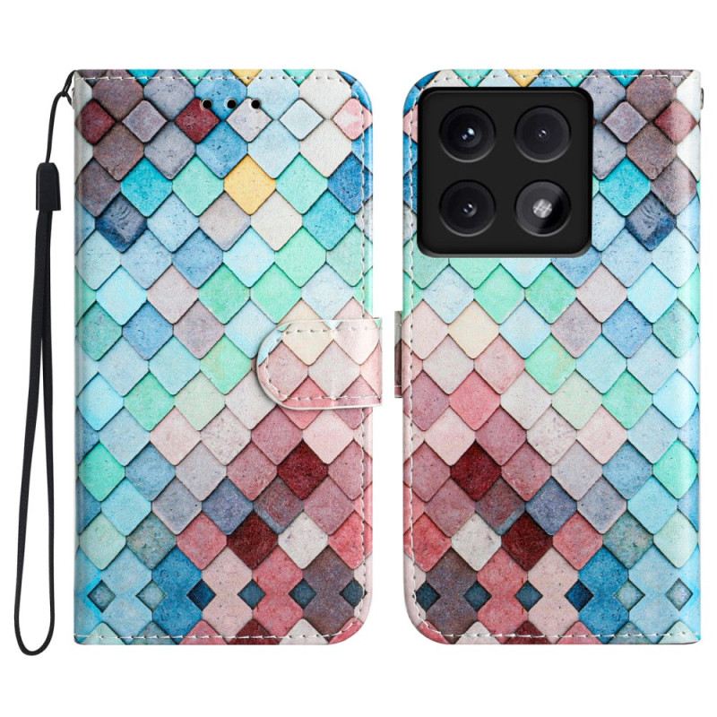 Bőrtok Xiaomi 14t Rácsminta