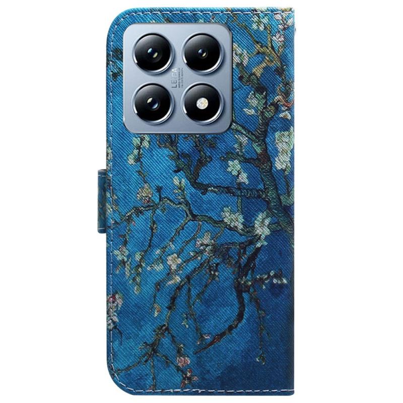 Bőrtok Xiaomi 14t Sárgabarackvirágok