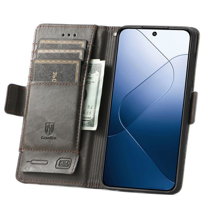 Kinyitható Bőrtok Xiaomi 14t Kéttónusú Caseneo