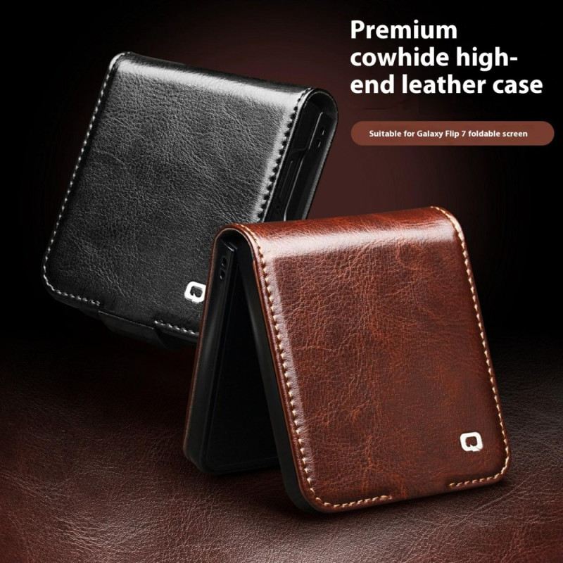 Bőrtok Samsung Galaxy Z Flip 7 Qialino Kártyatartó