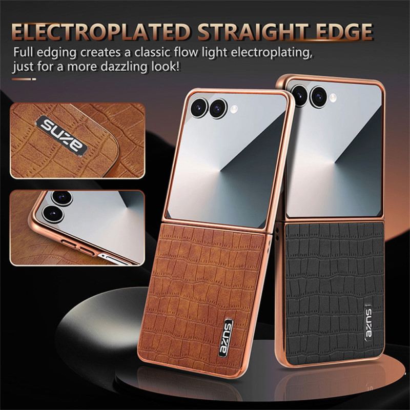 Mobiltelefon Tokok Samsung Galaxy Z Flip 7 Krokodil Stílusú