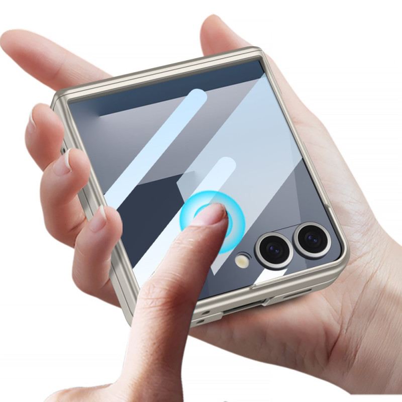 Mobiltelefon Tokok Samsung Galaxy Z Flip 7 Mágneses Rögzítéssel Zsanérvédővel És Gkk Márkajelzéssel