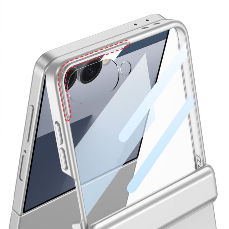 Mobiltelefon Tokok Samsung Galaxy Z Flip 7 Mágneses Rögzítéssel Zsanérvédővel És Gkk Márkajelzéssel