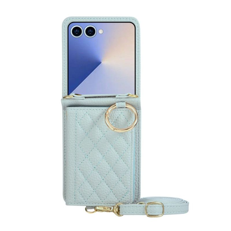 Mobiltelefon Tokok Samsung Galaxy Z Flip 7 Steppelt Pénztárca Vállpánttal