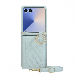 Mobiltelefon Tokok Samsung Galaxy Z Flip 7 Steppelt Pénztárca Vállpánttal